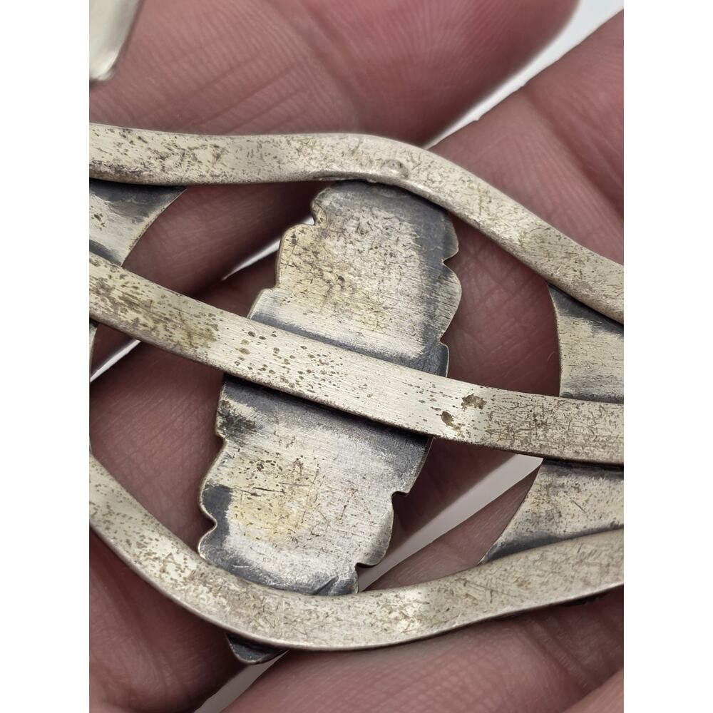 Vintage Singed BELL TRADING POST Sterling Silver Turquoise Cuff - Picture 12 of 15